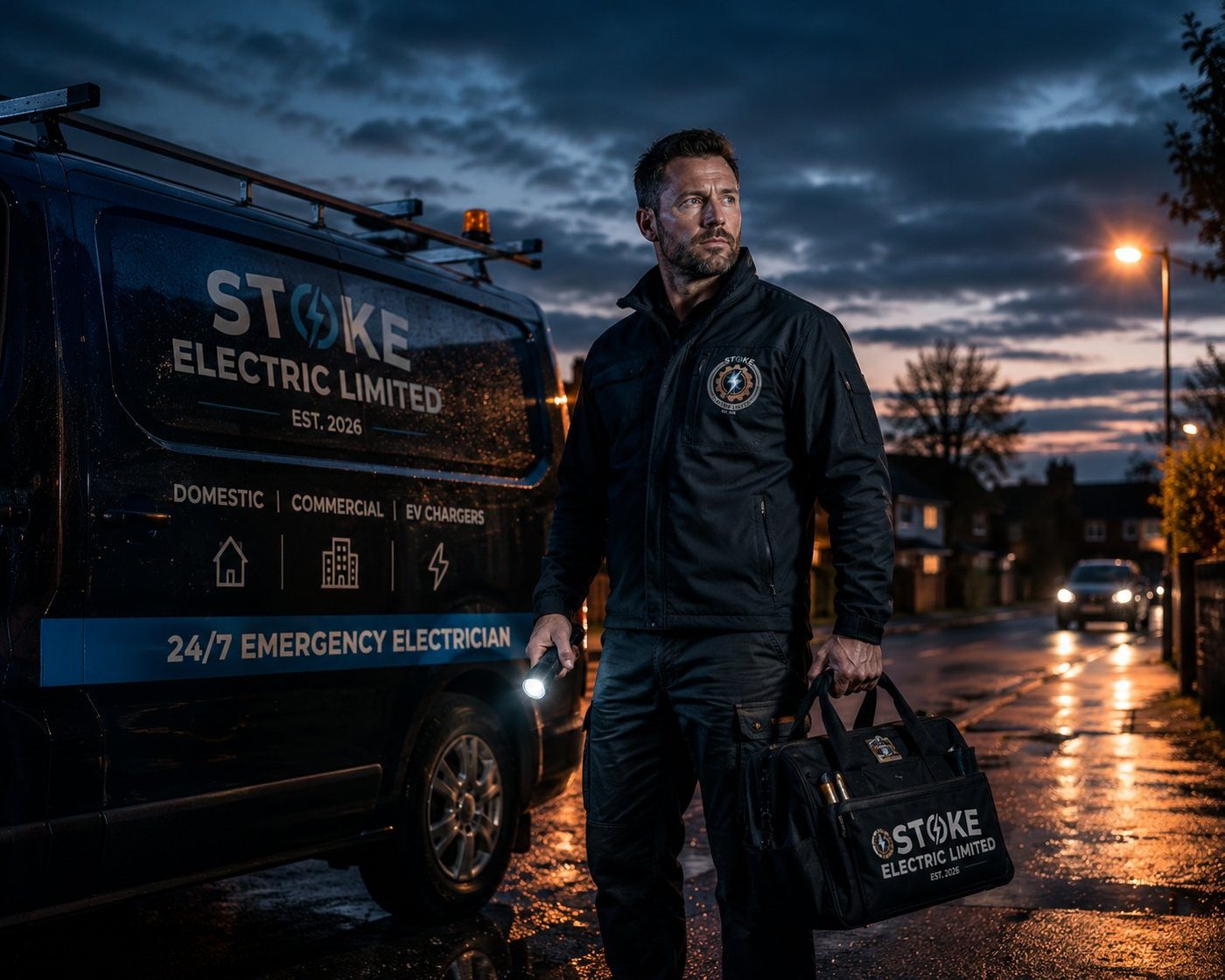Stoke Electric electrician working on a distribution board